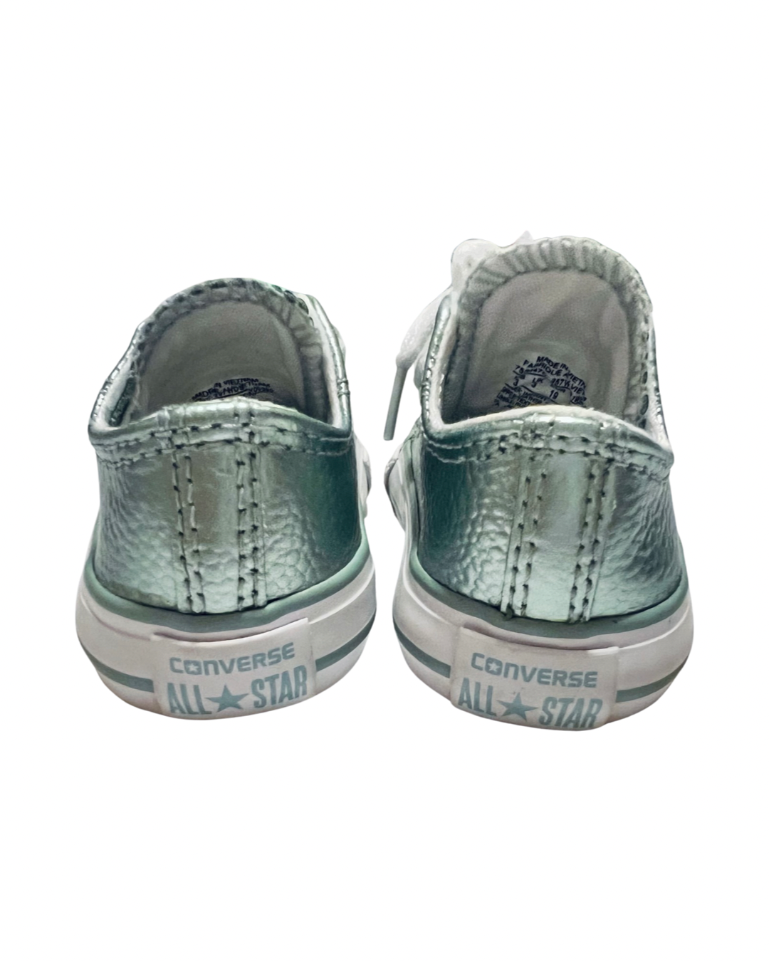 3C Baby Girl Mint Green Leather All Star Converse Chucks