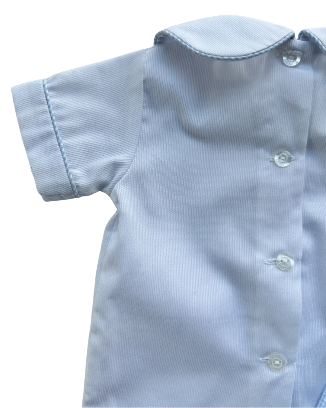 6M Baby Boy Zucchini Embroidered Bunny Easter Outfit Top & Light Blue Gingham Shorts