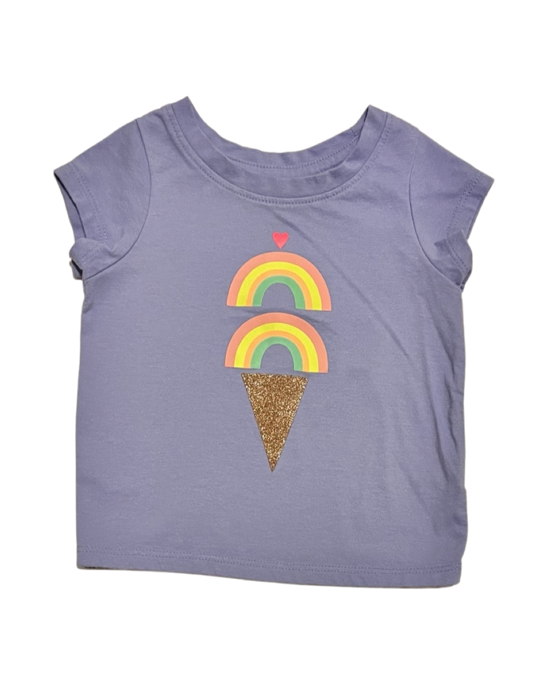 12M Baby Girl Purple Rainbow Ice Cream Cat & Jack Top