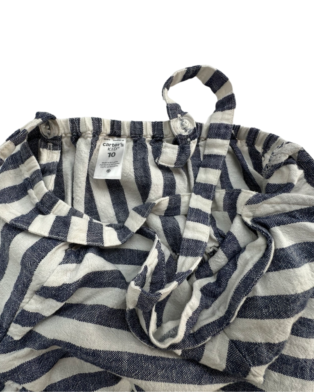 Girls Size 10 Carters Blue  Linen Summer Dress