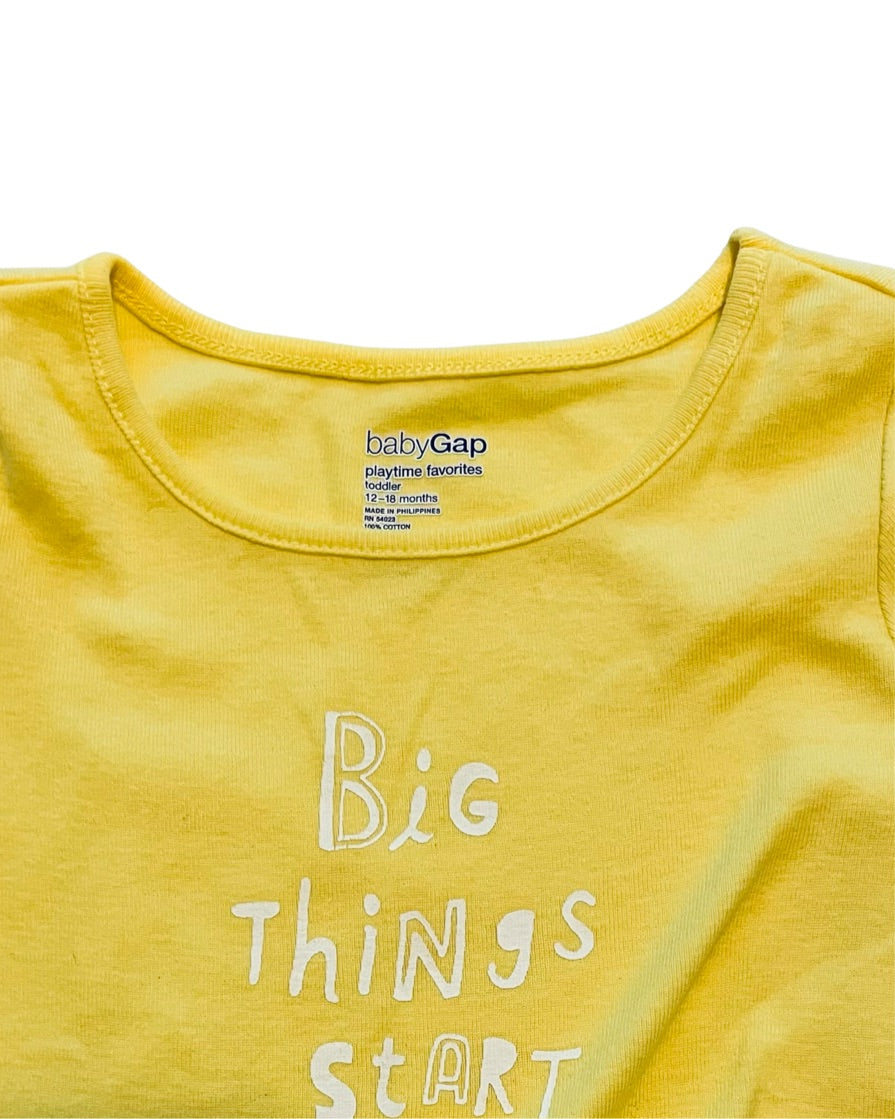 12M-18M Baby Girl Baby Boy Yellow Baby Gap Top