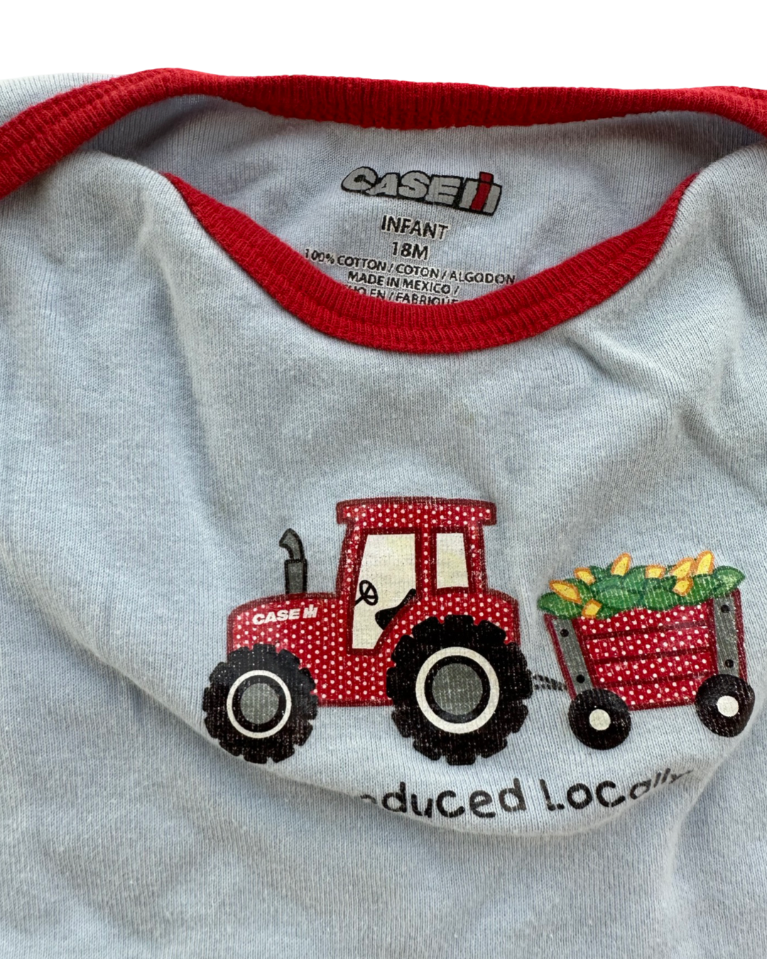 18M Baby Boy Case Tractor Produced Locally Onesie