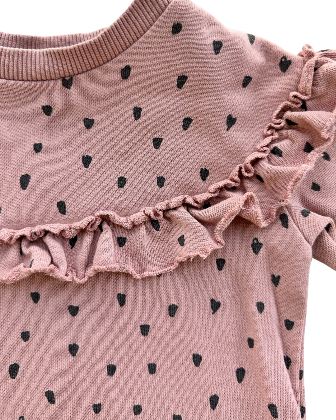 18M Baby Girl H&M Dusty Rose Pink Heart Sweatshirt