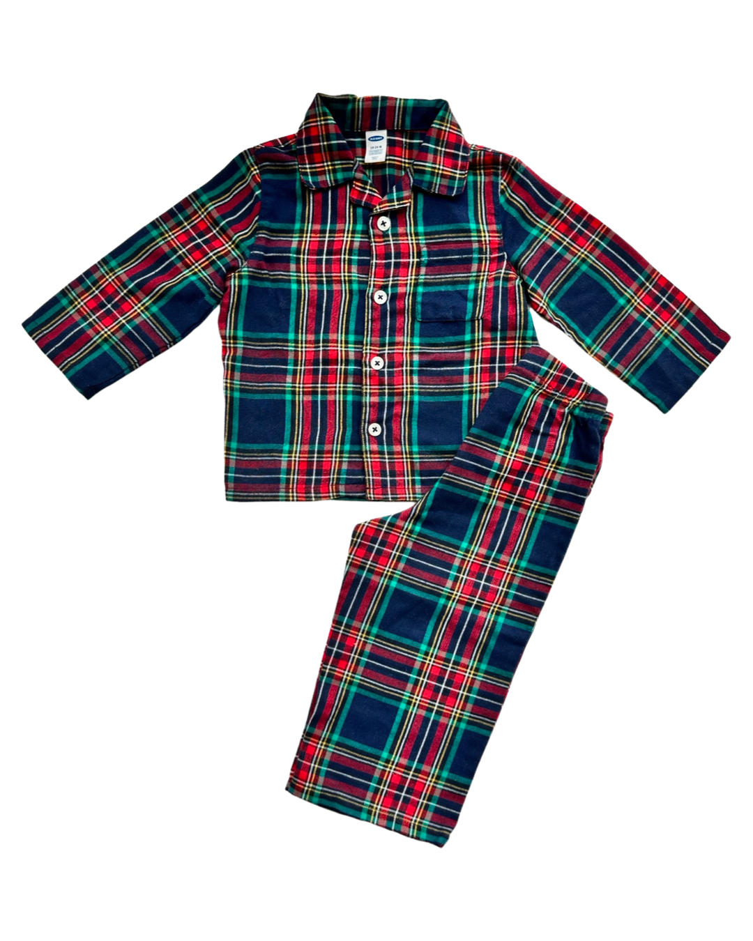18M-24M Baby Boy Old Navy Christmas Plaid Flannel PJs
