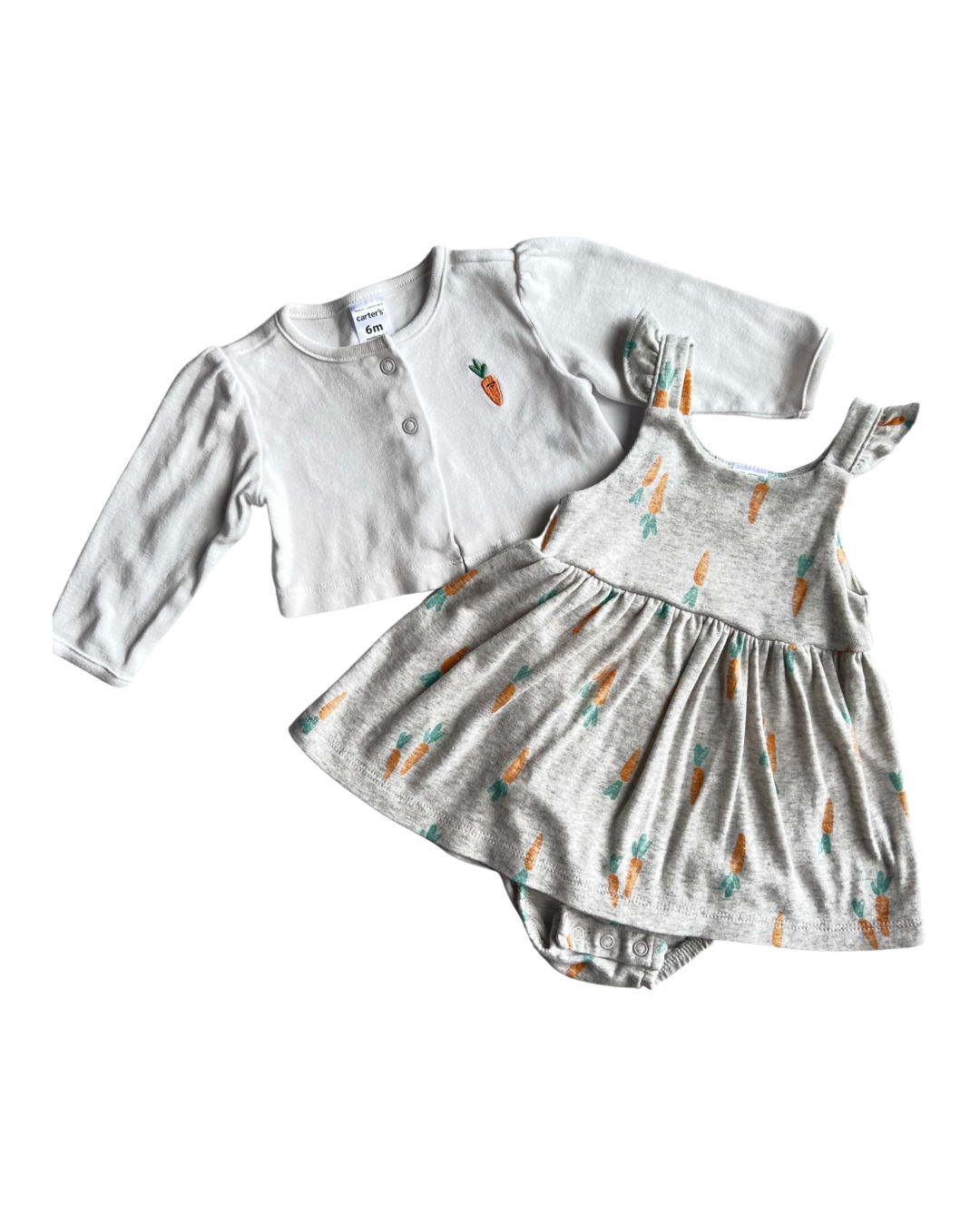 Baby Girl 6M Carters Carrot 2pc Dress & Cardigan