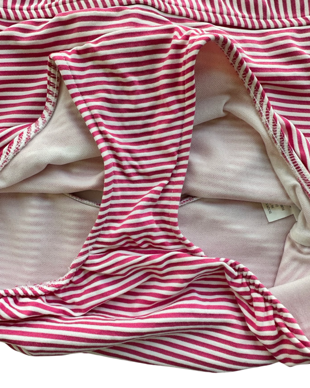 Girls Size 10 Florence Eiseman Pink Striped One Piece Swim Suit