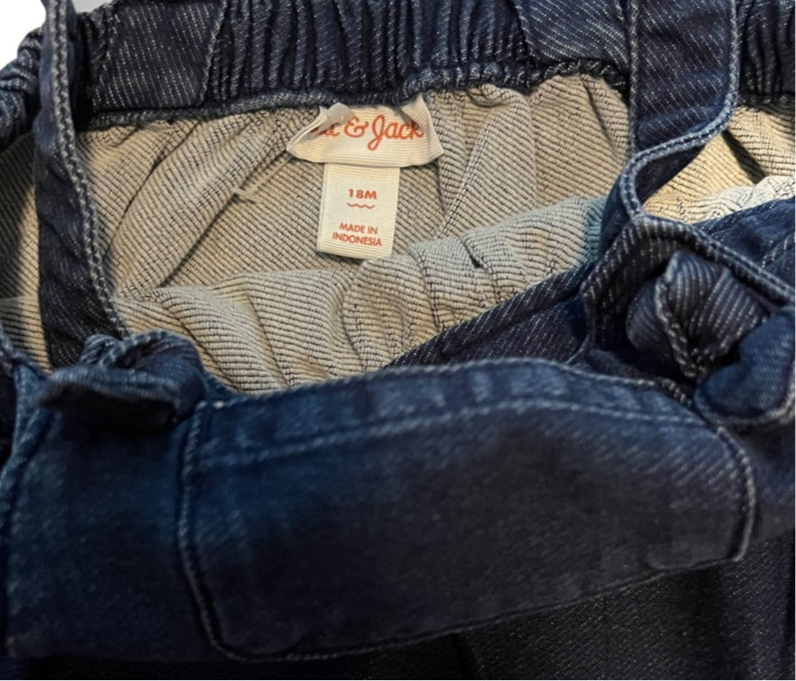 18M Baby Girl Cat & Jack Jean Overall Jumper Dress