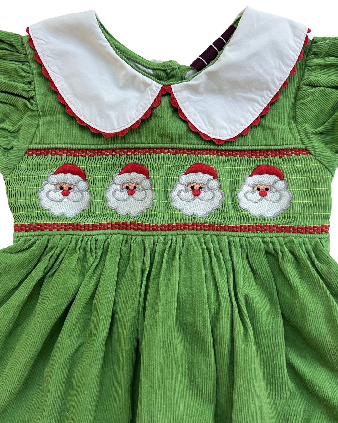 3-6M Baby Girl Lil’ Cactus Smocked Santa Christmas Dress
