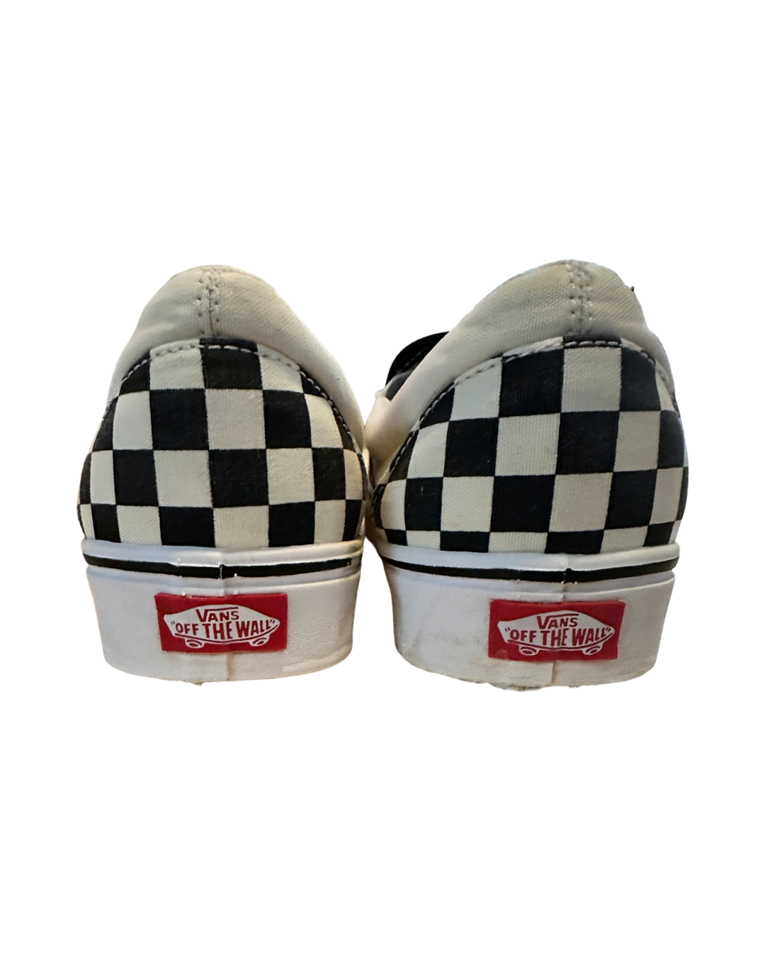 Men’s 9.5 Women’s 11 Black and White Checkered Slip-on Vans