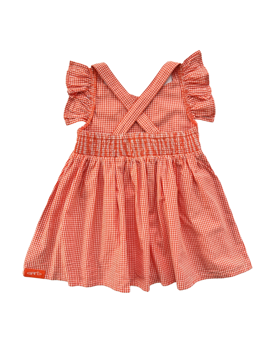 2T Toddler Girl Orange and White Gingham Garb Dress
