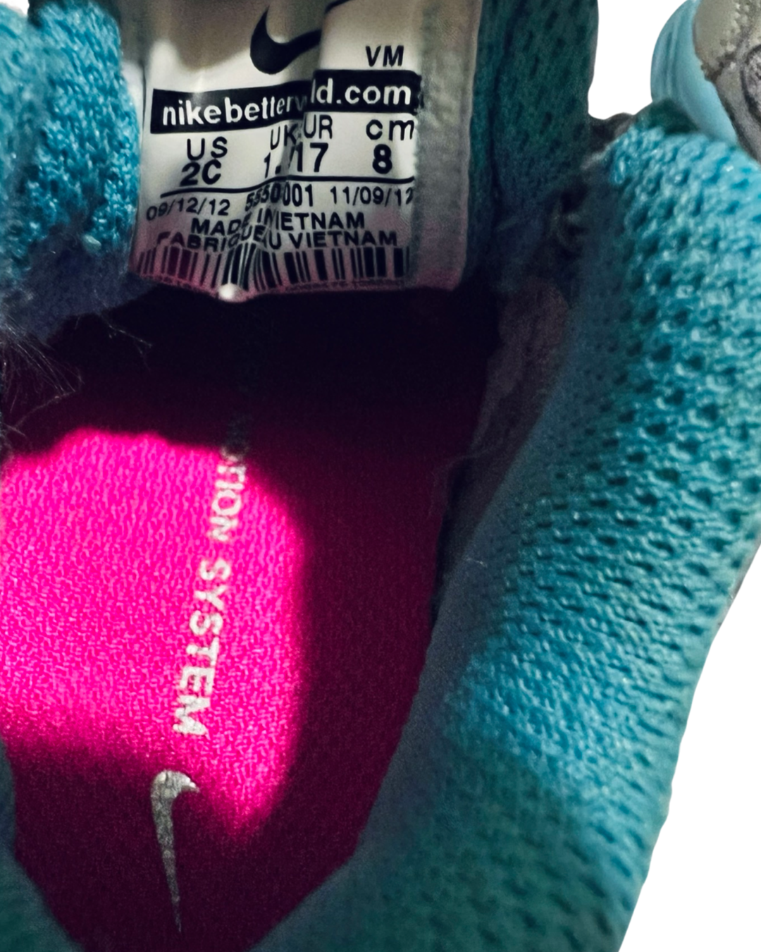 2C Baby Girl Gray & Teal Nike Sneakers Tennis Shoes