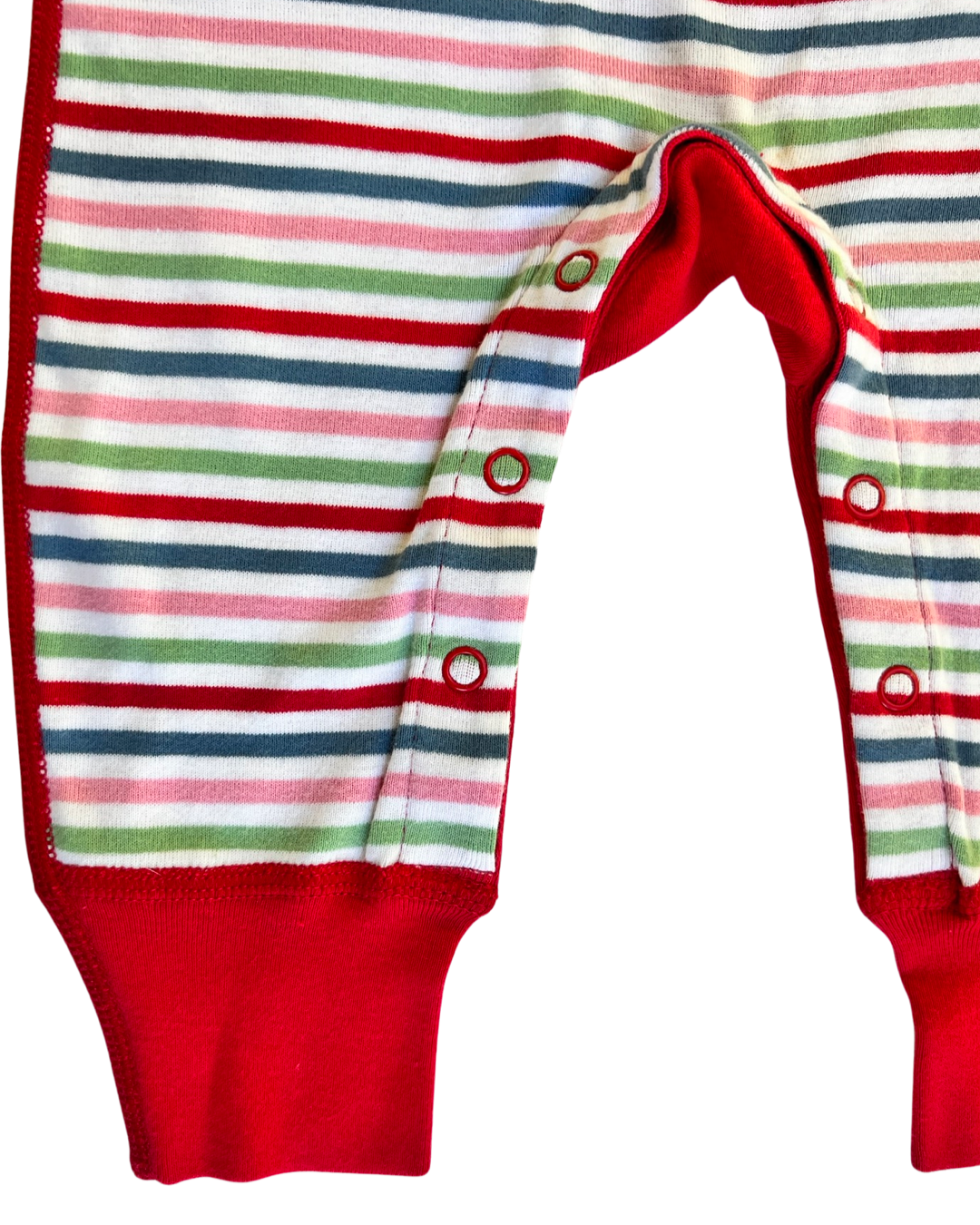 6-12M Baby Girl Hanna Andersson Red & Pink Striped Romper