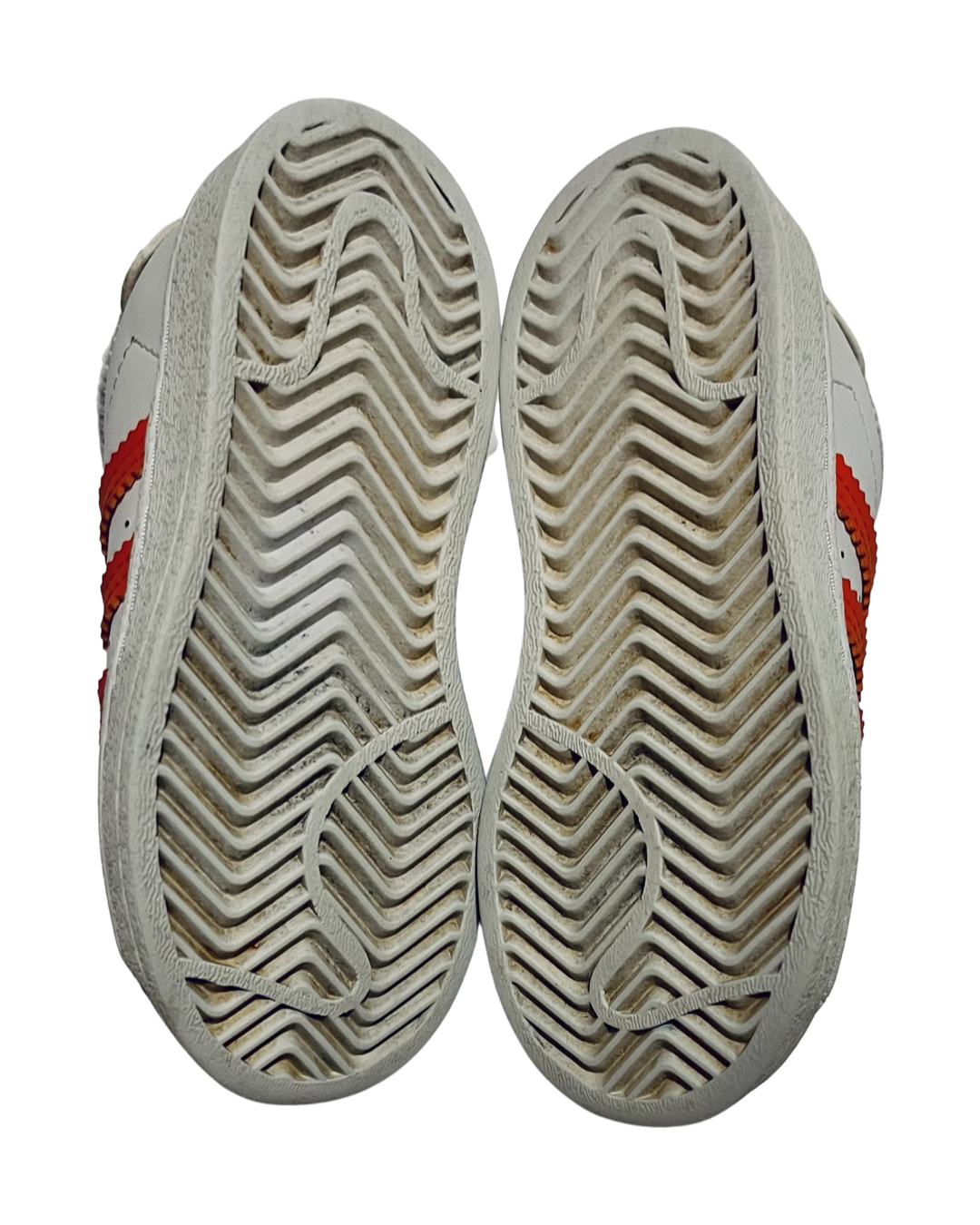 7C Toddler Boy / Girl Orange and Blue Adidas Ortholite Shell Toe Shoes