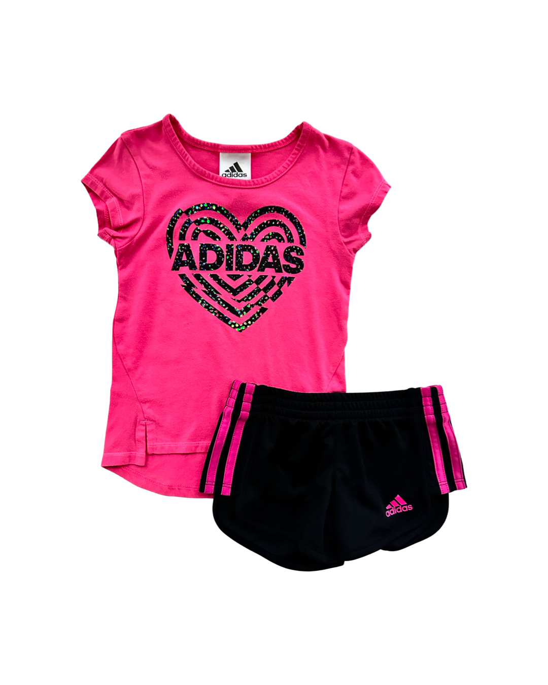2T Toddler Girl Adidas Athletic Set Shorts Top Leggings