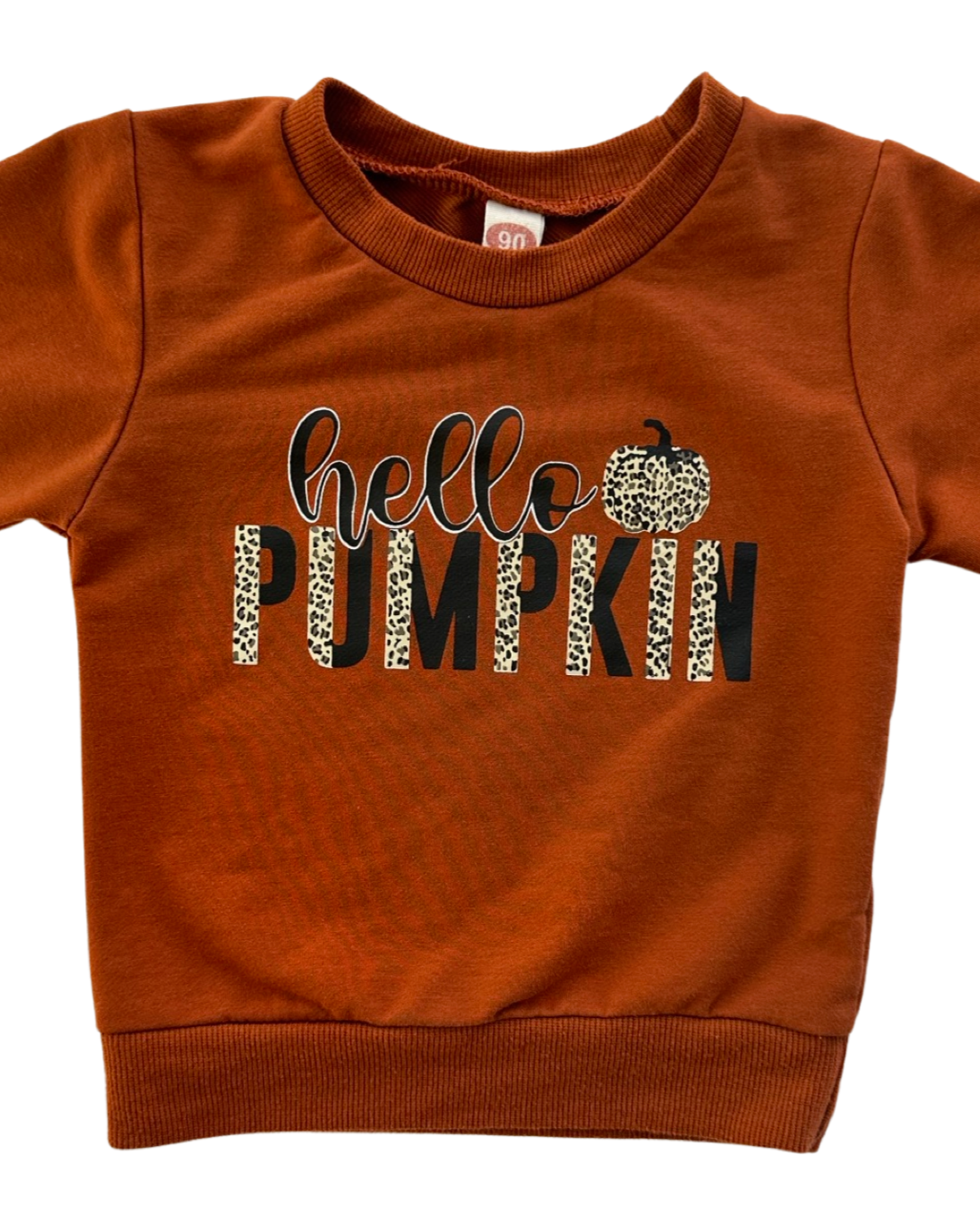 12M-18M Baby Girl Hello Pumpkin Sweatshirt Top