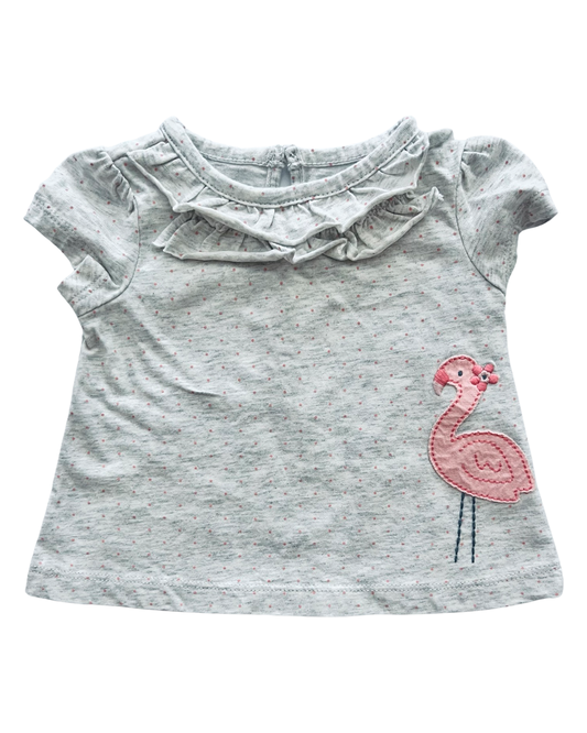 6M Baby Girl Grey Carters Flamingo Top