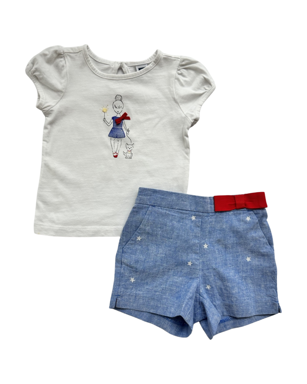 12M-18M Baby Girl Janie & Jack American Patriotic Firecracker Outfit