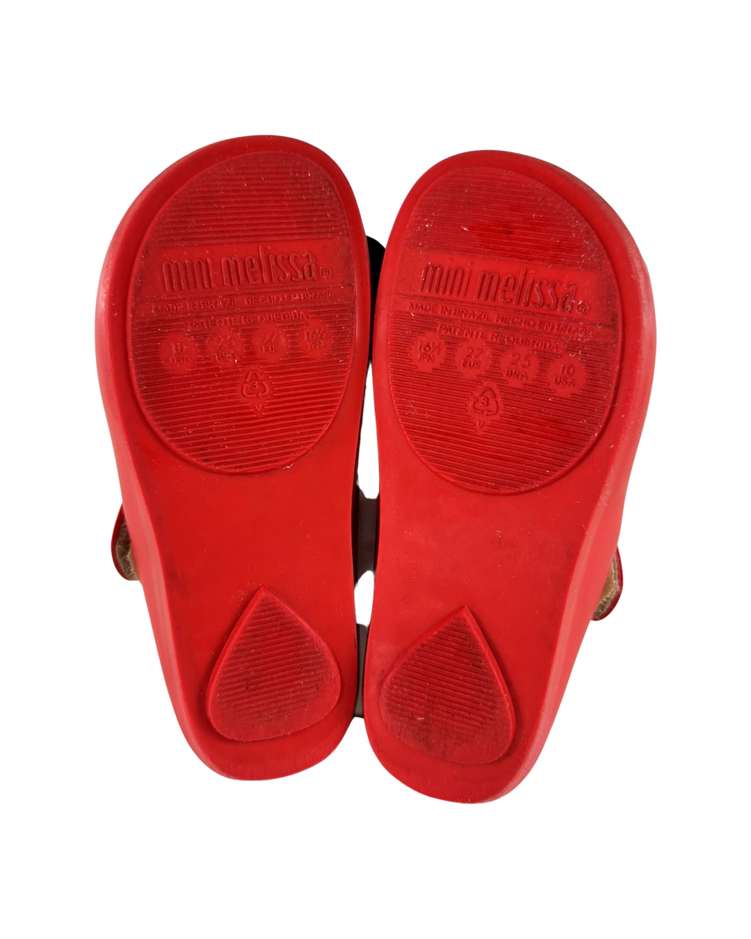 10C Toddler Girl Mini Melissa Disney Minnie & Mickey Red Mary Jane Shoes