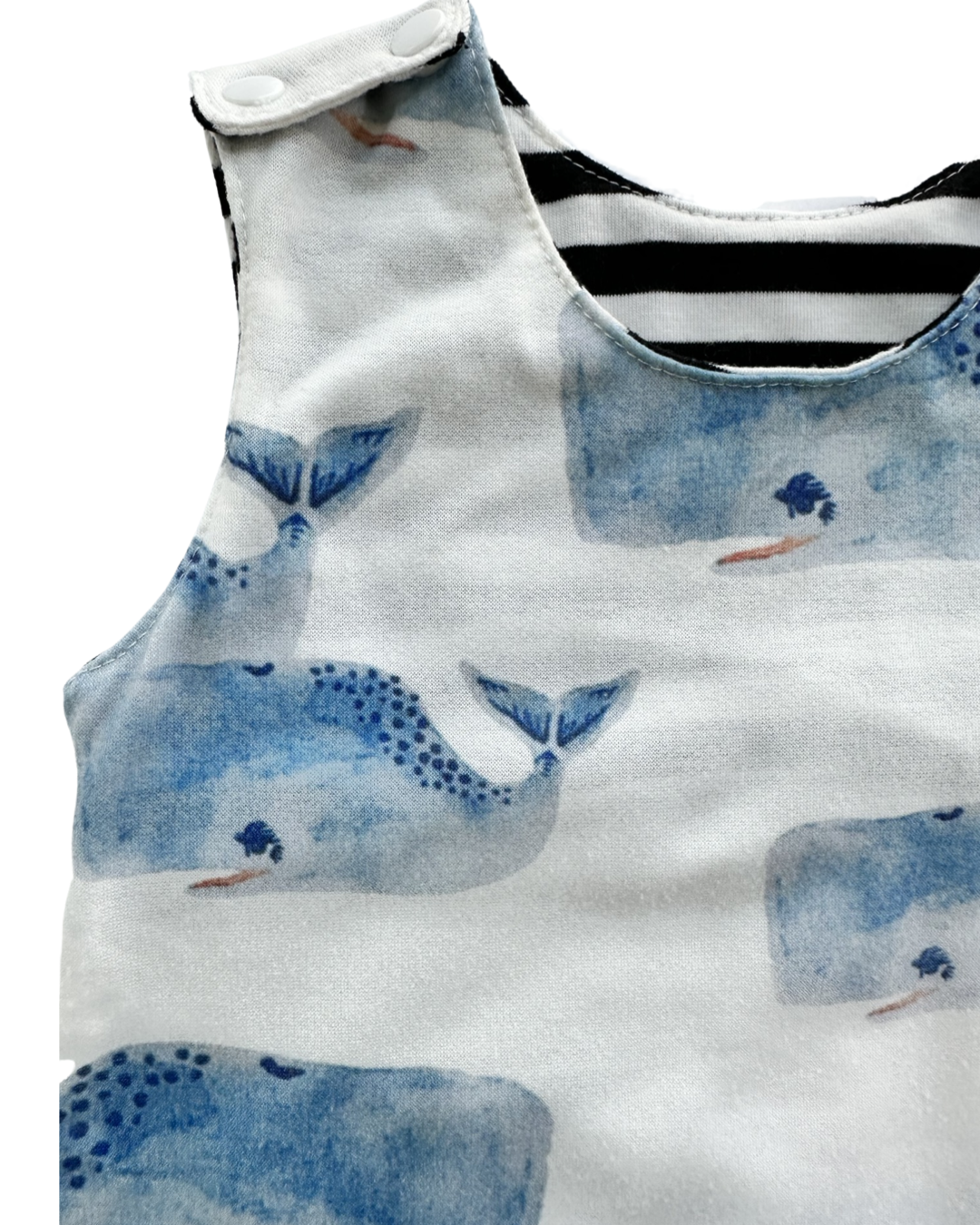 6M-12M Baby Boy Boutique Whale Romper