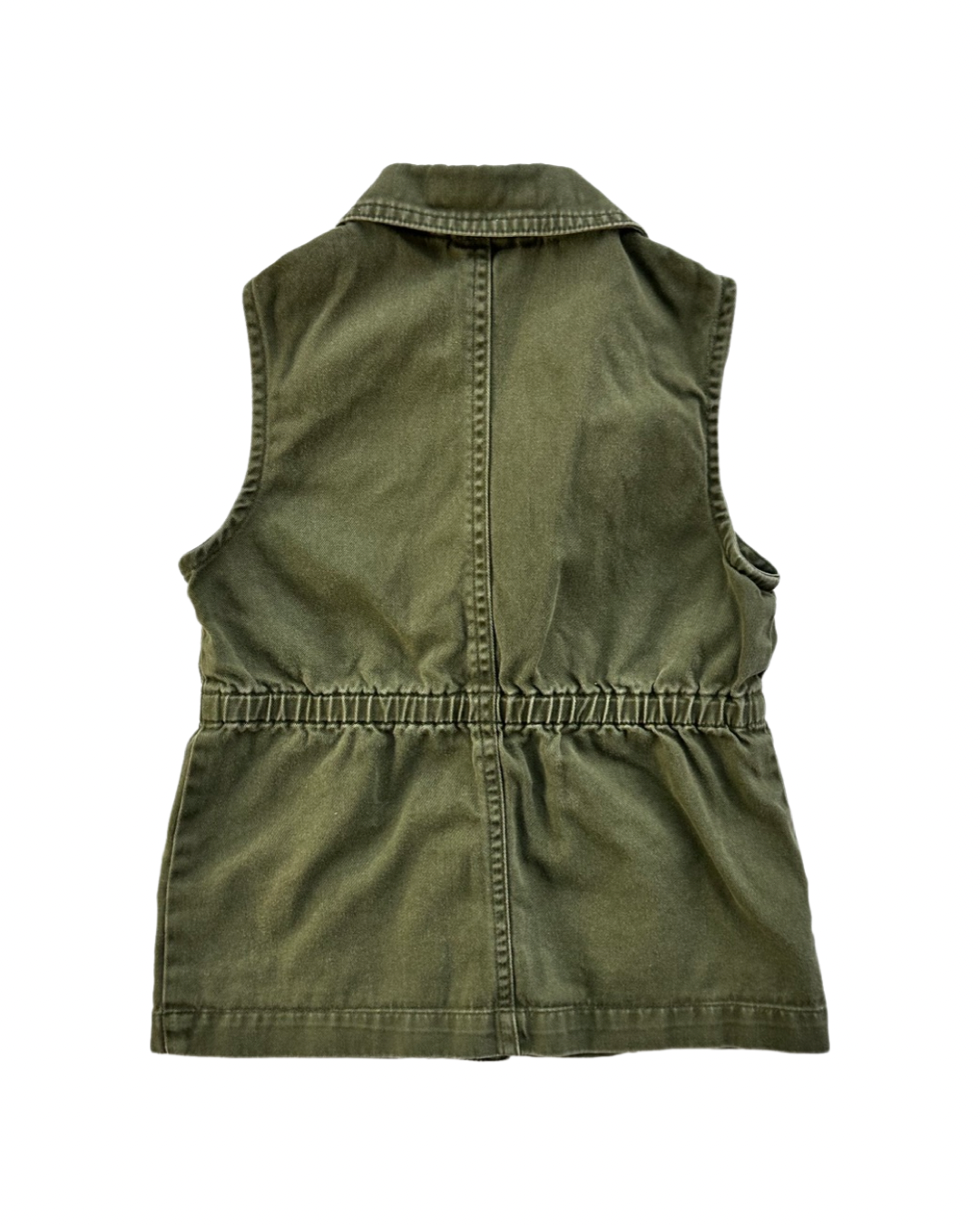 XS (4-5) Toddler Girl Army Green Cat & Jack XS Vest Button Down Green
