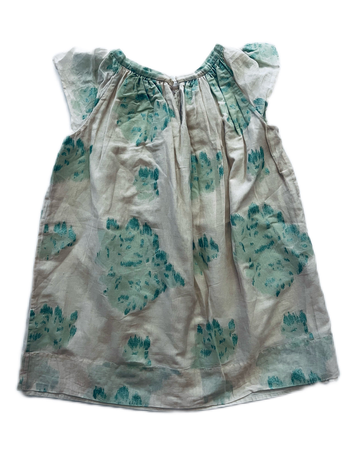 6 Youth Girls Bonpoint Green Watercolor Dress.
