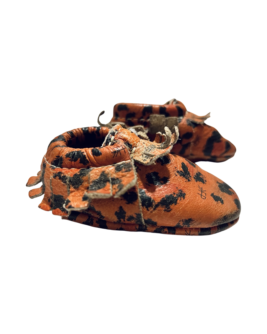 1C Baby Girl Leather Leopard Print Freshly Picked Moccasins Shoes
