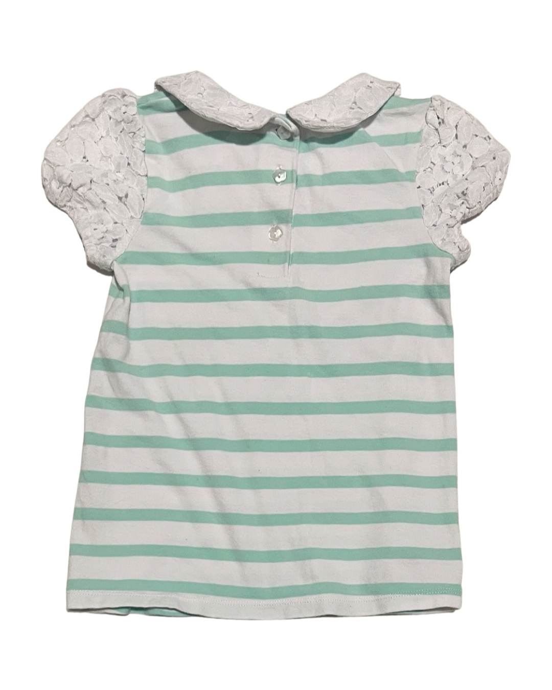 2T Toddler Girl Maggie & Zoe Aqua Striped Short Sleeve Shirt