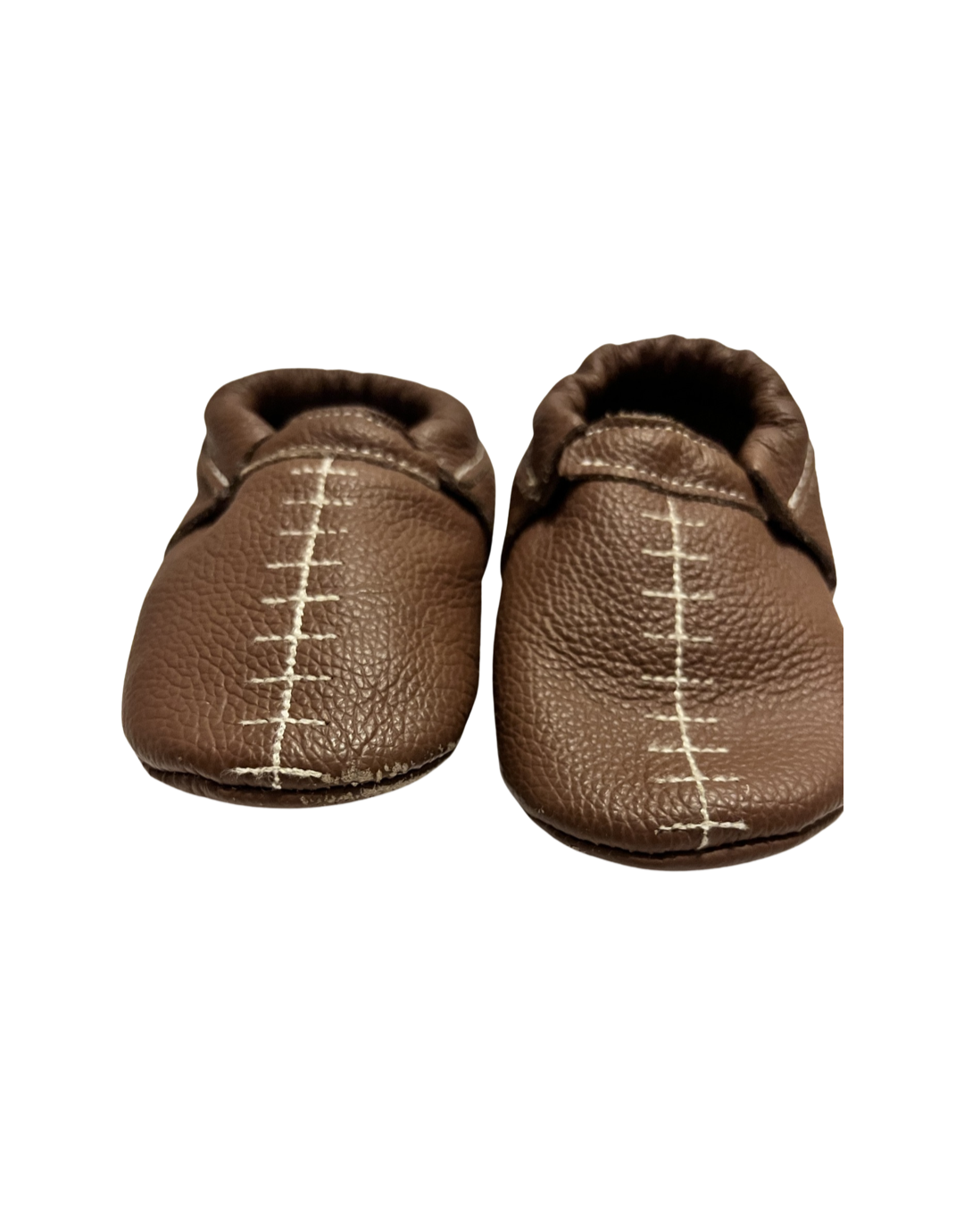 8C Toddler Boy Brown Leather Football Moccasins BirdRock Baby