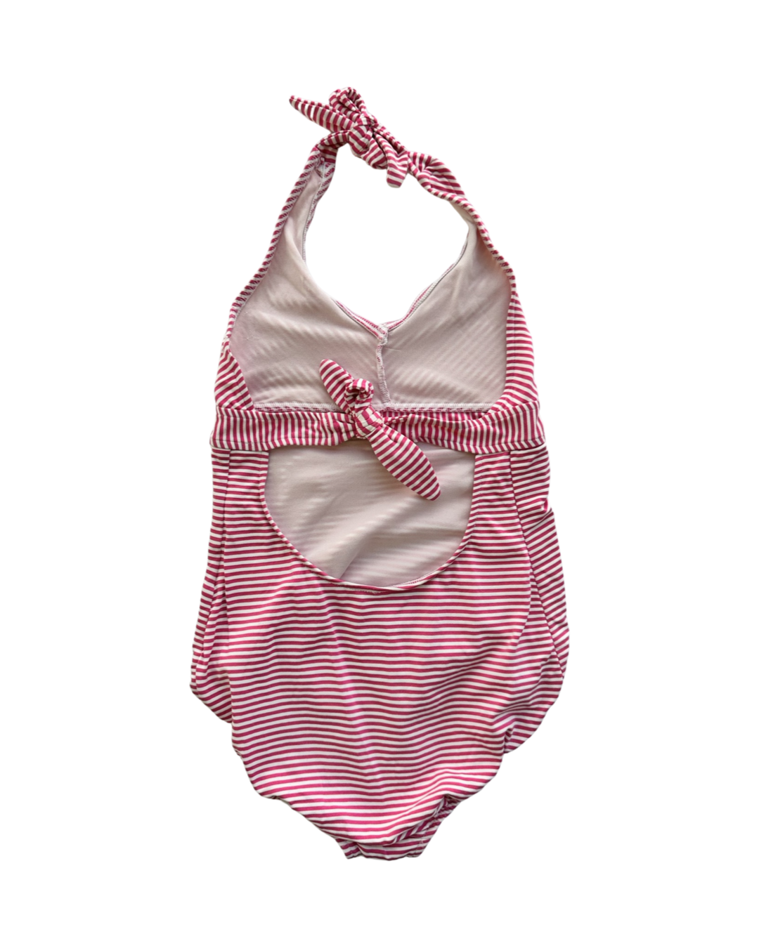 Girls Size 10 Florence Eiseman Pink Striped One Piece Swim Suit
