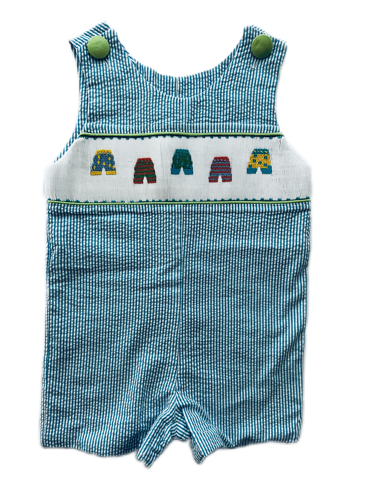 2T Toddler Boy Smocked Jon Jon Romper