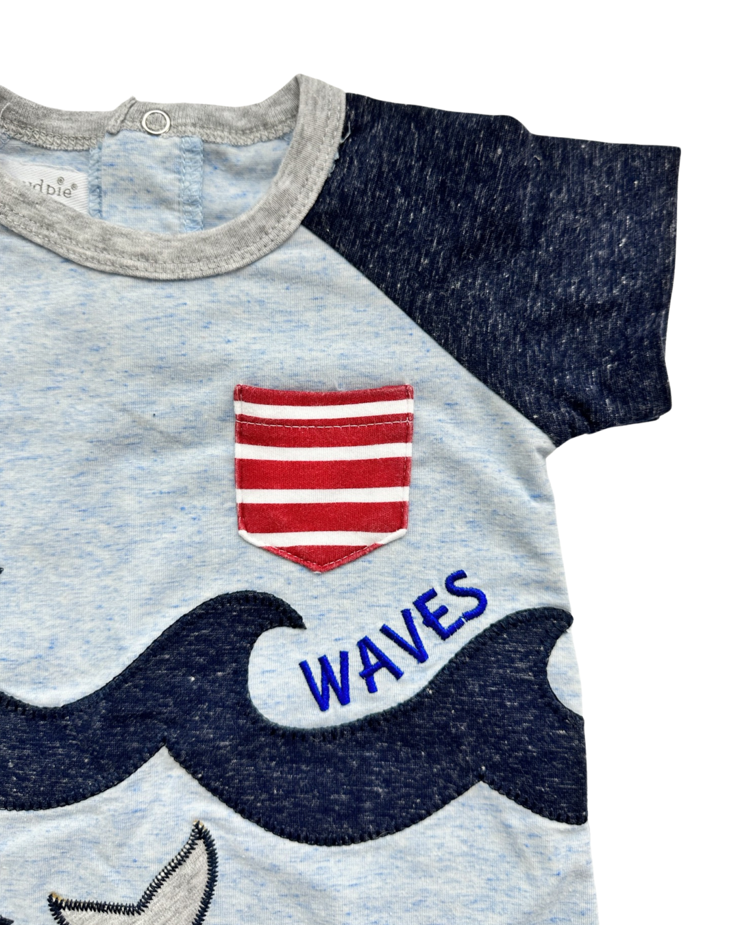 6-9M Baby Boy Sea Make Waves Mudpie Romper