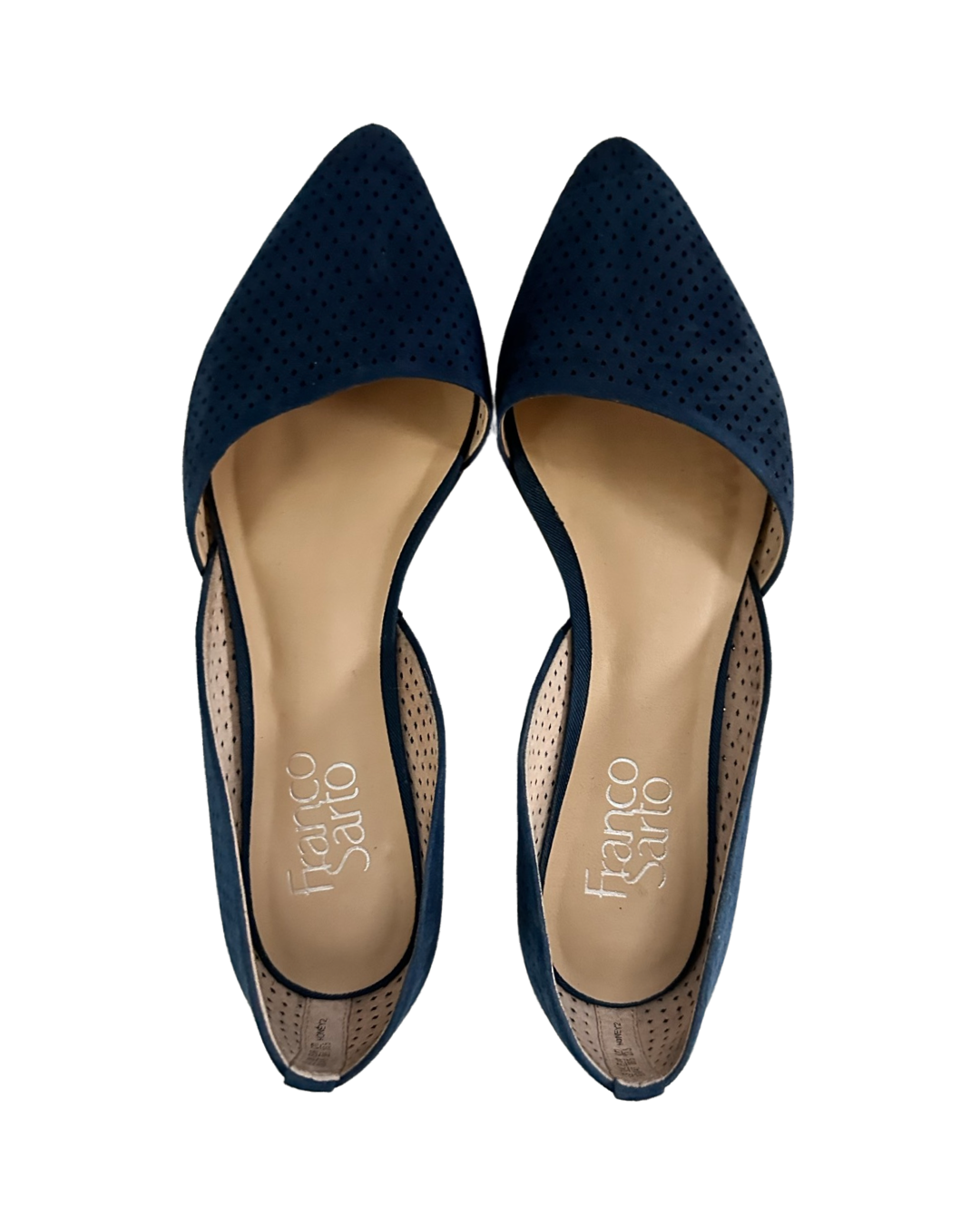 Women’s Size 6.5 Franco Sarto Honey2 Navy Suede Perforated Flats