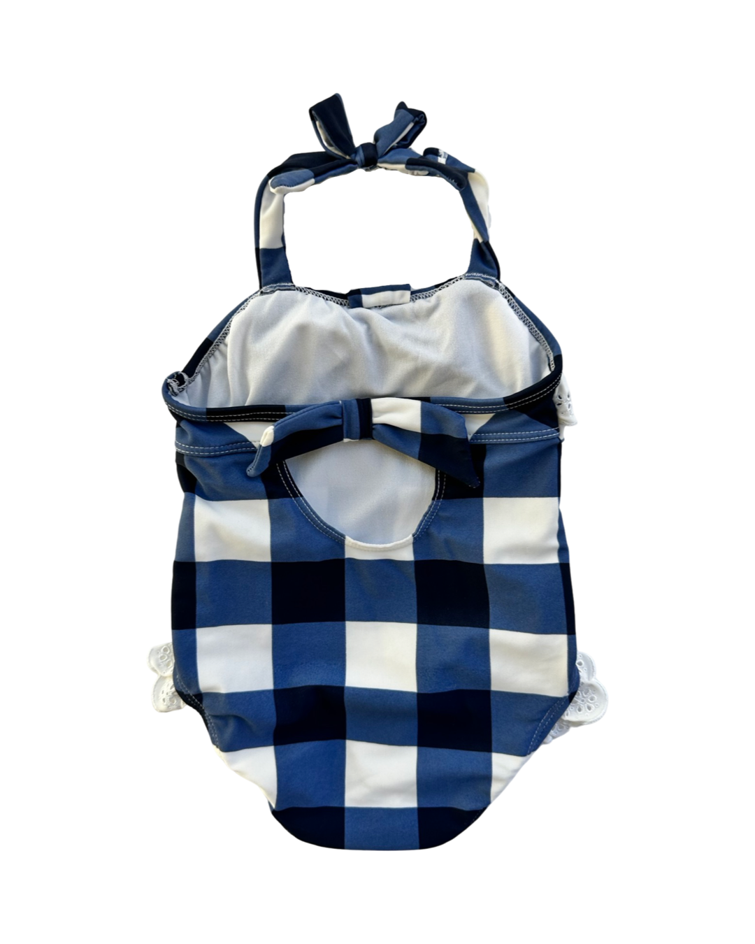 12M-18M Baby Girl Janie & Jack Blue / Navy Gingham Swim Suit