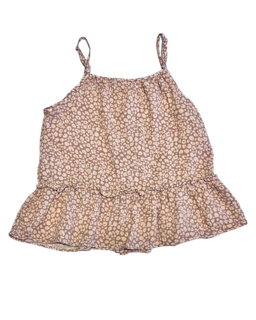 Girls L Size 10/12 Cat & Jack Dusty Rose Muslin Cheetah Print Tank Top