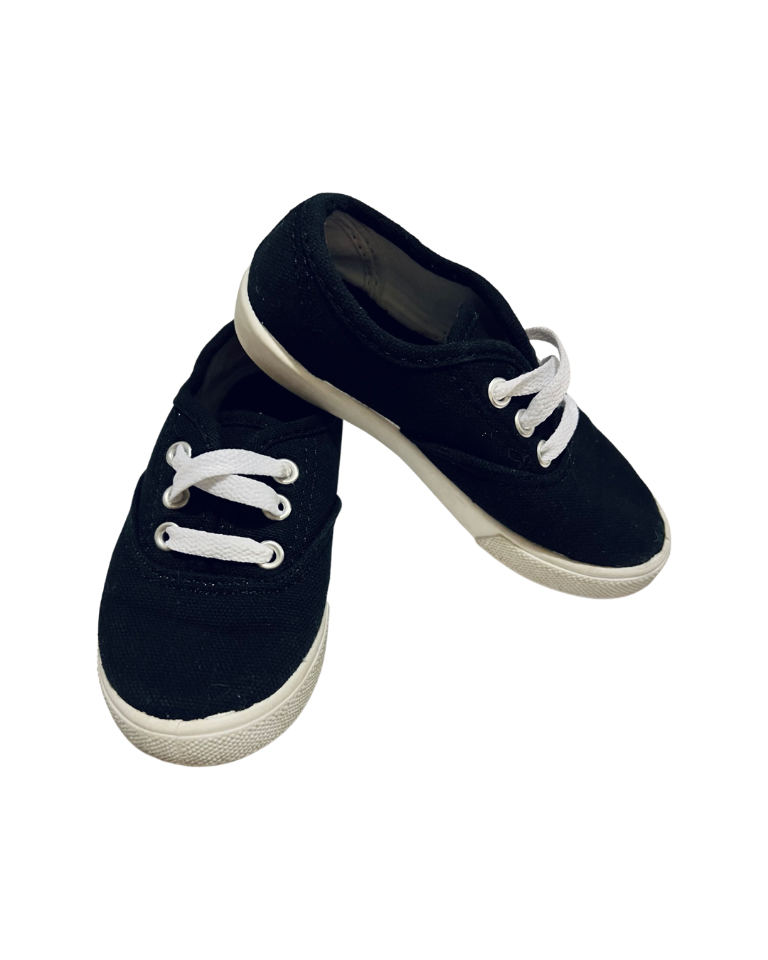 9C Toddler Girl Black Canvas WonderNation Shoes