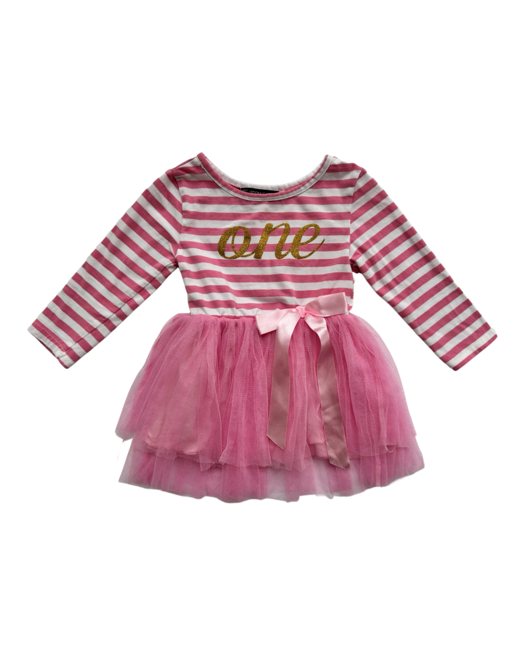 12M Toddler Girl Pink Tutu Tulle One Birthday Dress