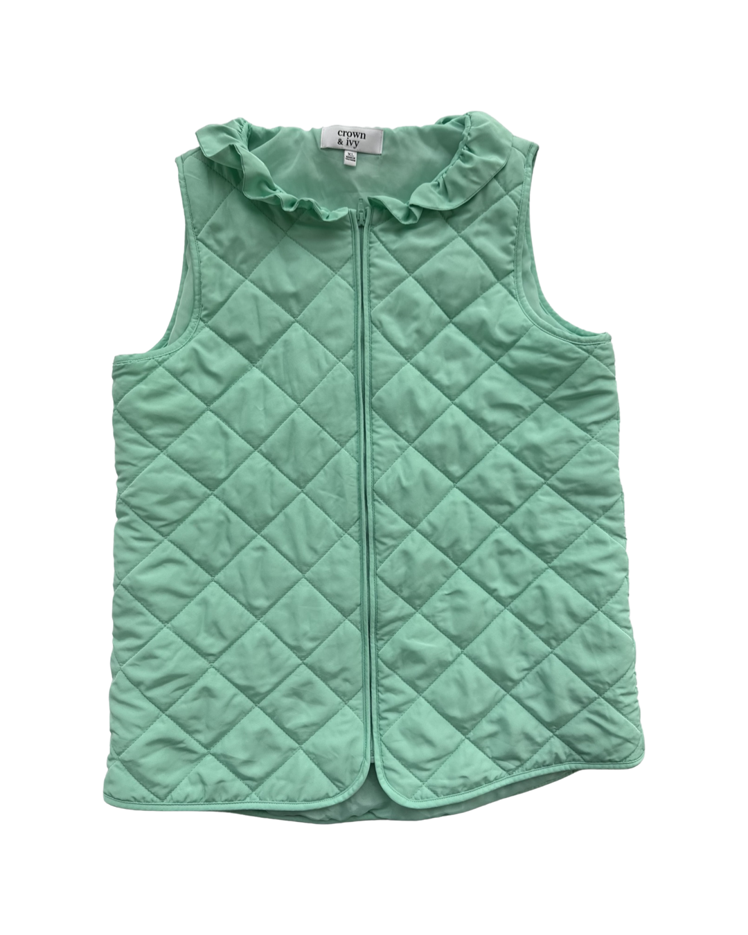 Girls XL Crown & Ivy Aqua Mint Quilted Vest