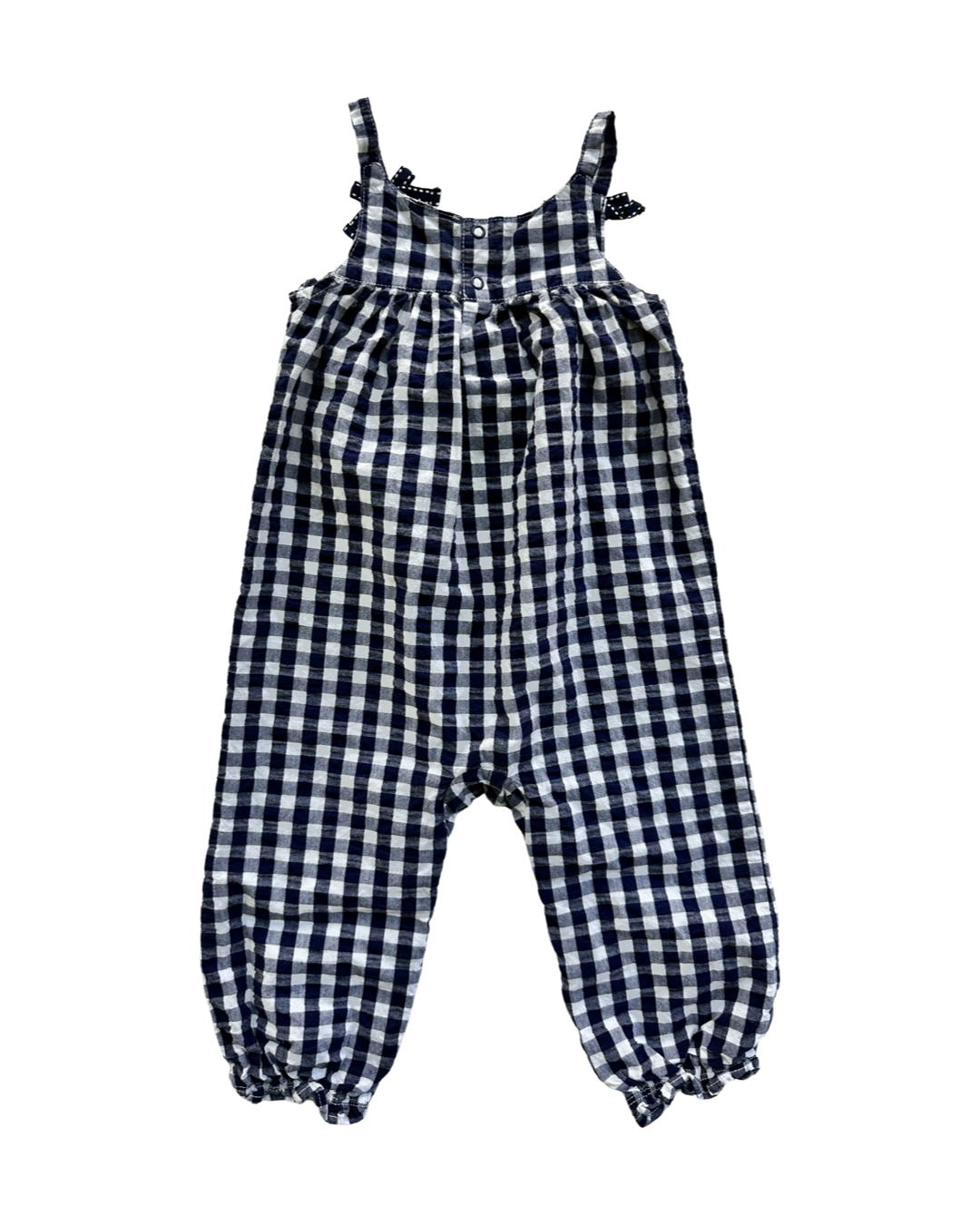 18M Baby Girl Cat & Jack Navy Gingham Romper