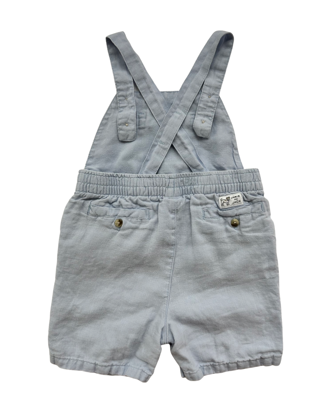 6M-12M Baby Boy Janie & Jack Light Blue Linen Romper