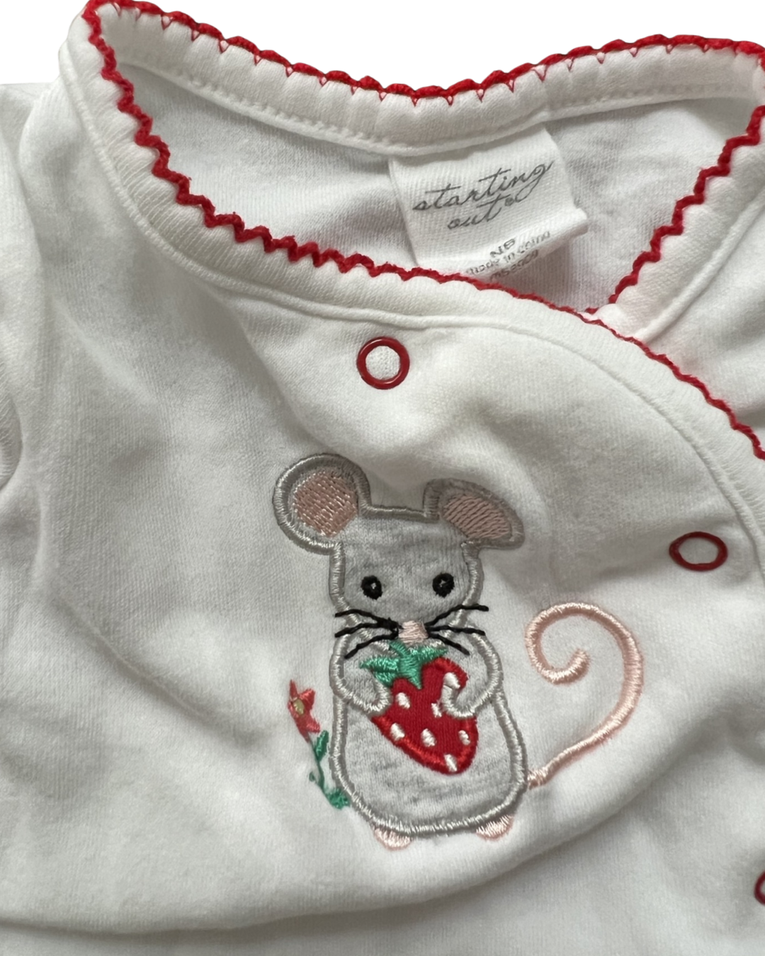 Newborn Baby Girl White Starting Out Mouse Sleeper