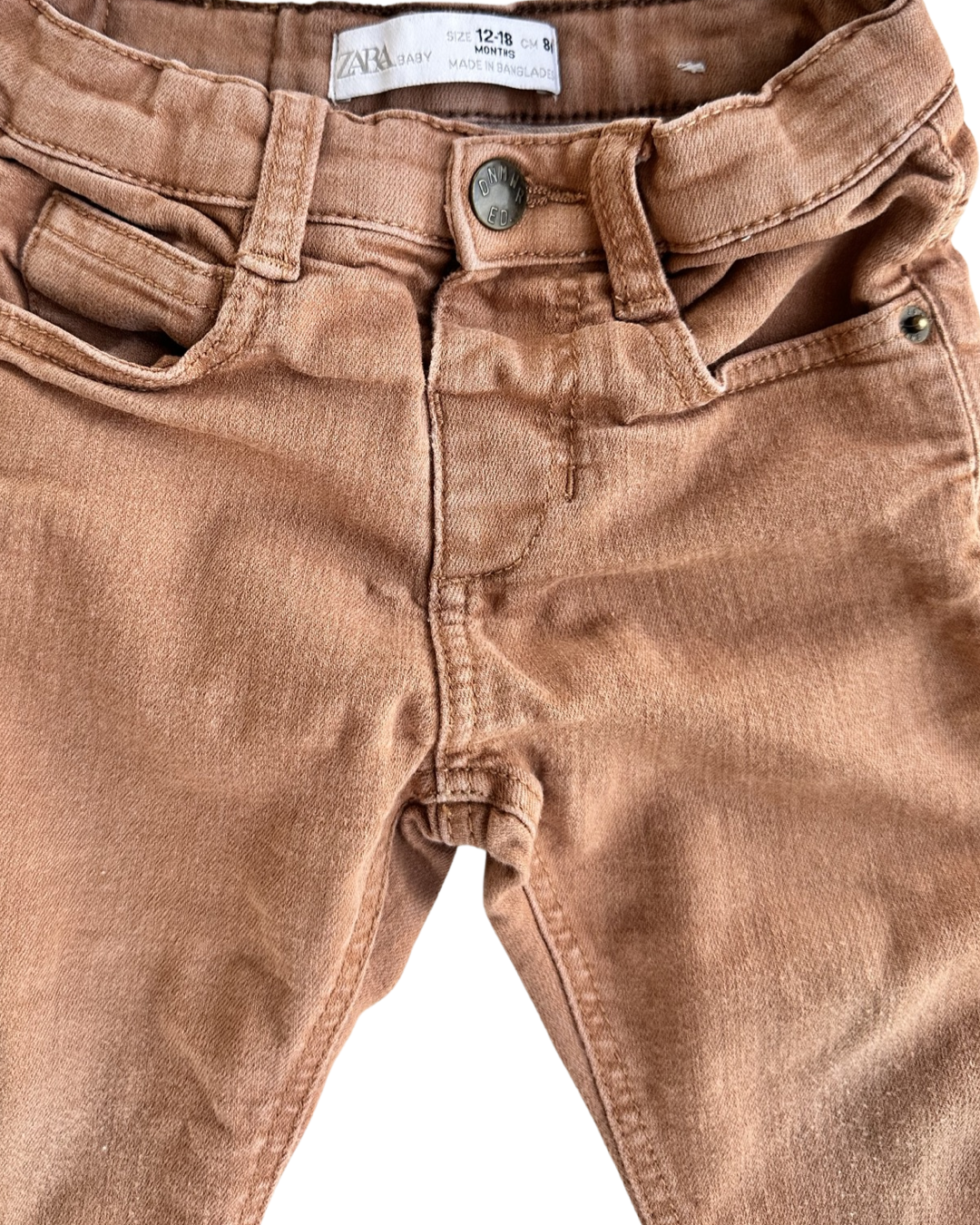 12M-18M Zara Baby Boy Camel colored Jegging Jeans