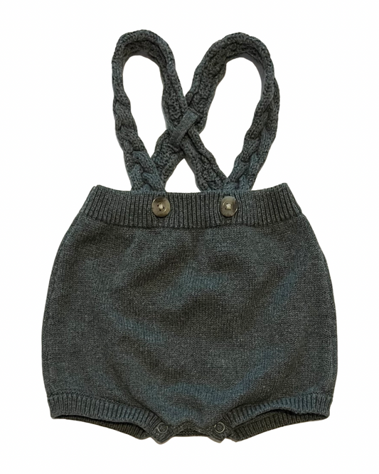 3-6M Baby Boy Gray Cat & Jack Knit Bubble Romper