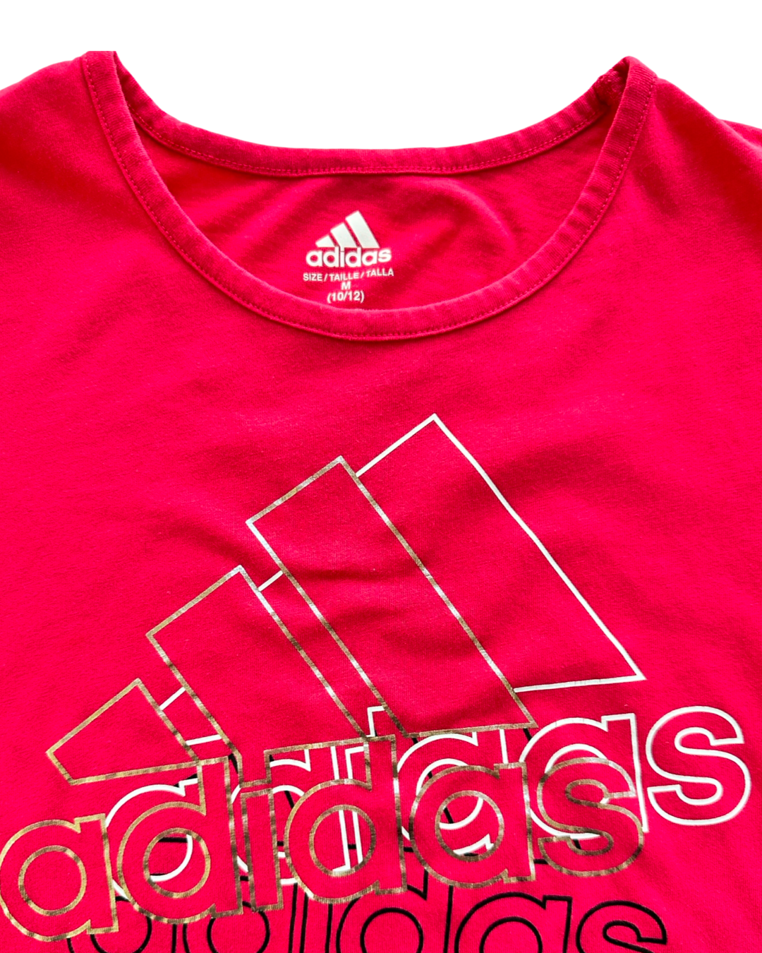 Girls Medium (10Y /12Y) Pink Adidas T-shirt Top