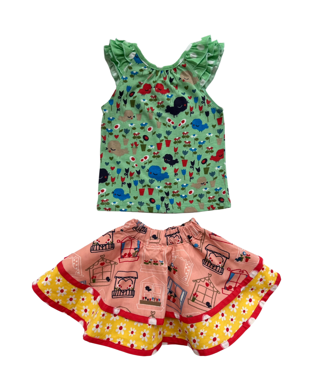 24M Baby Girl Jelly The Pug Boutique Bird Skirt and Top