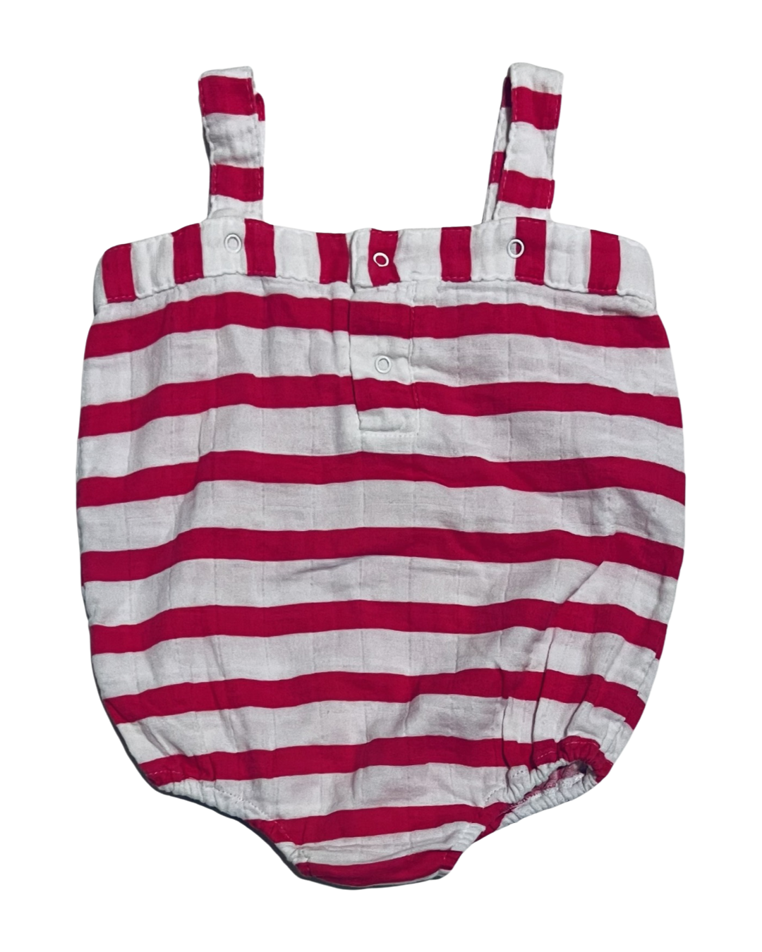 3-6M Baby Girl Pink / White Striped Aden & Anais Bubble Romper