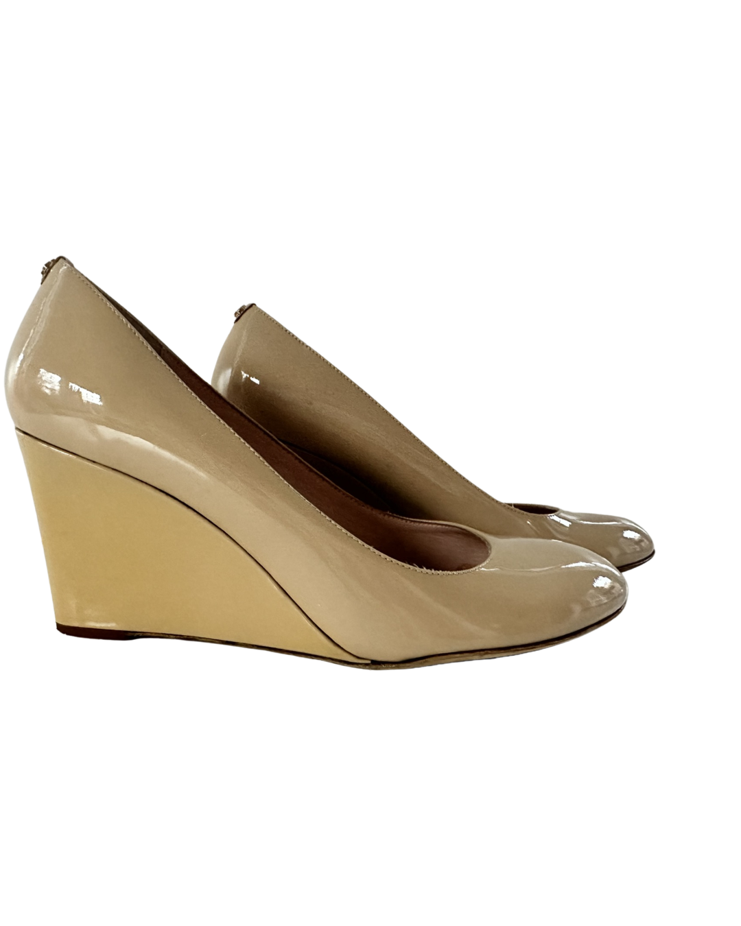 Women’s Size 8.5M Kate Spade Nude Patent Leather Wedges