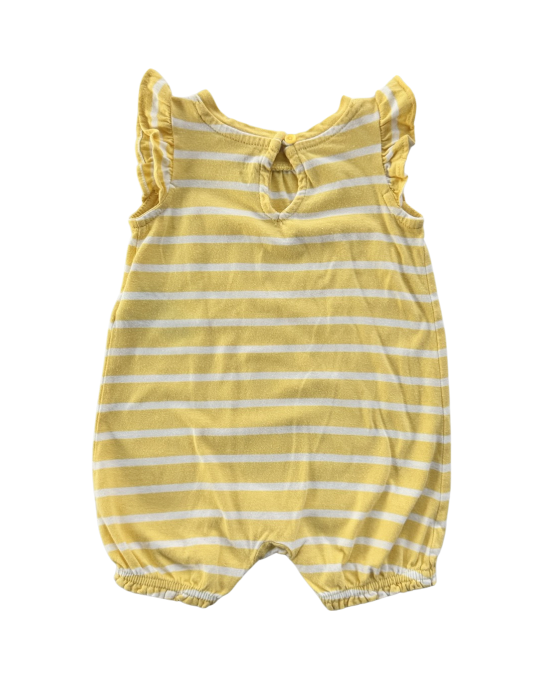 3-6M Baby Girl Baby Gap Yellow & White Striped Romper