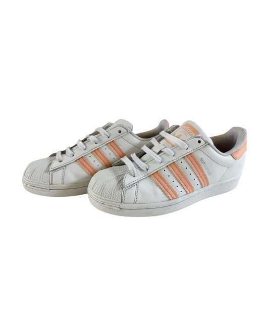 Women’s Size 5.5 Adidas Superstar Pink /Coral Sneaker Shoes