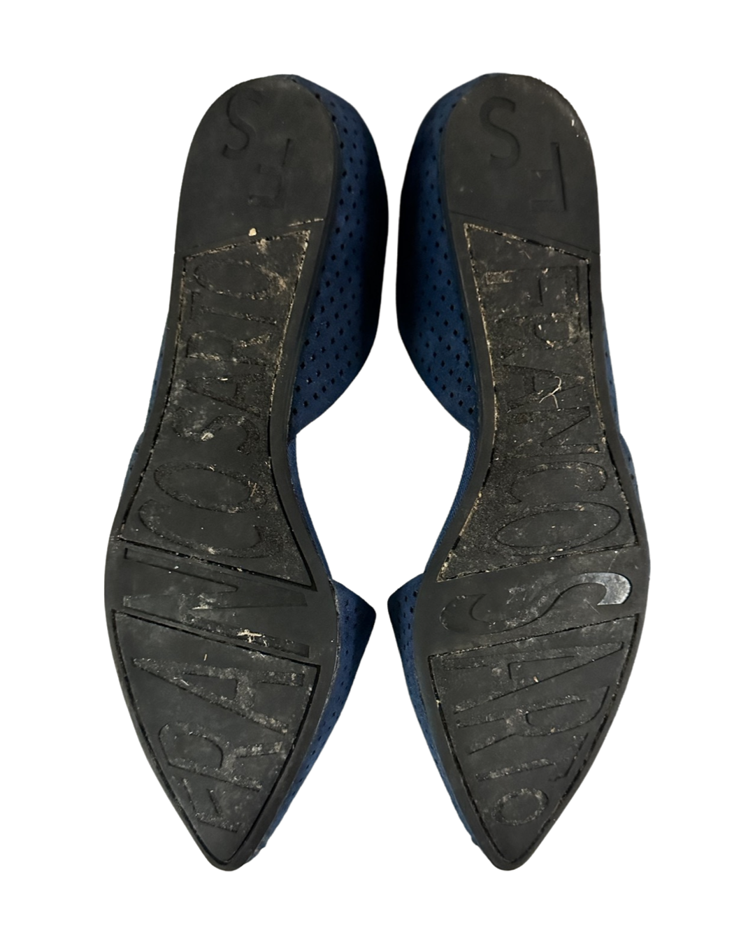 Women’s Size 6.5 Franco Sarto Honey2 Navy Suede Perforated Flats