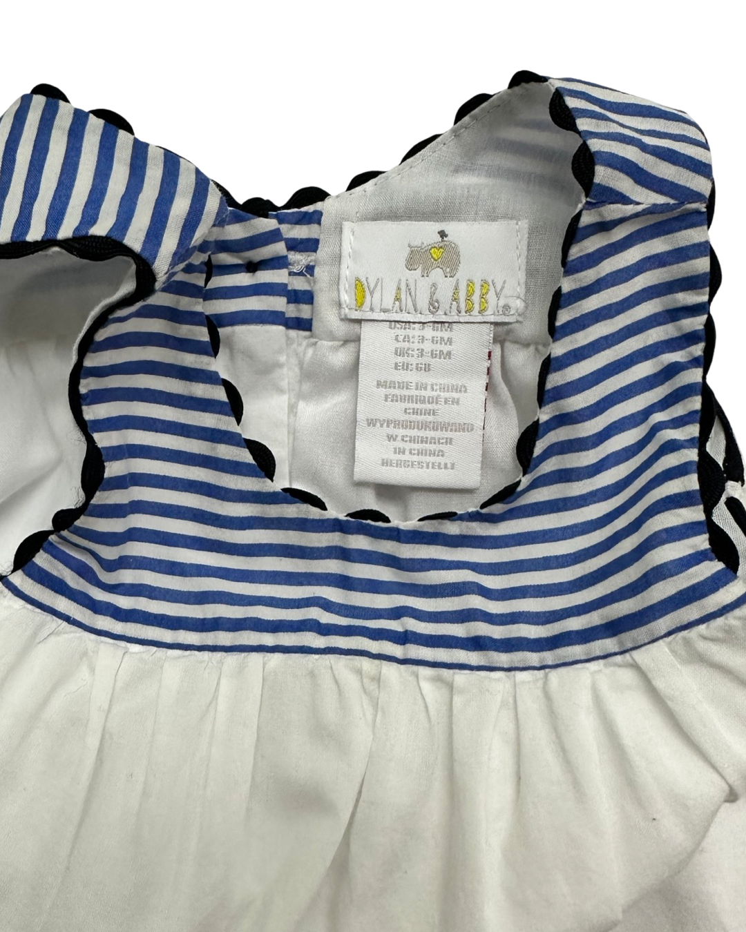 3-6M Baby Girl Dylan & Abby Blue / White Sailboat Dress